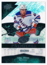 2019-20 UPPER DECK ICE PREMIERES NEAL PIONK ROOKIE 393/499 NEW YORK RANGERS #122