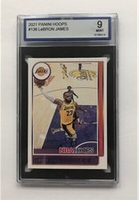 LeBron James 2021-22 Panini Hoops #136 (ISA 9) Mint Lakers