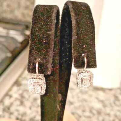 AAA Rds./Prin. Cubic Zirconia Stone, Sterling Silver 925 Earrings ,Safety lock