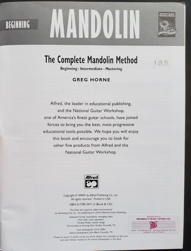 Mandolin Beginning The Complete Method Music Lessons Songbook W/CD - Picture 2 of 7