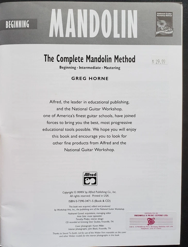 Mandolin Beginning The Complete Method Music Lessons Songbook W/CD - Image 2 of 4