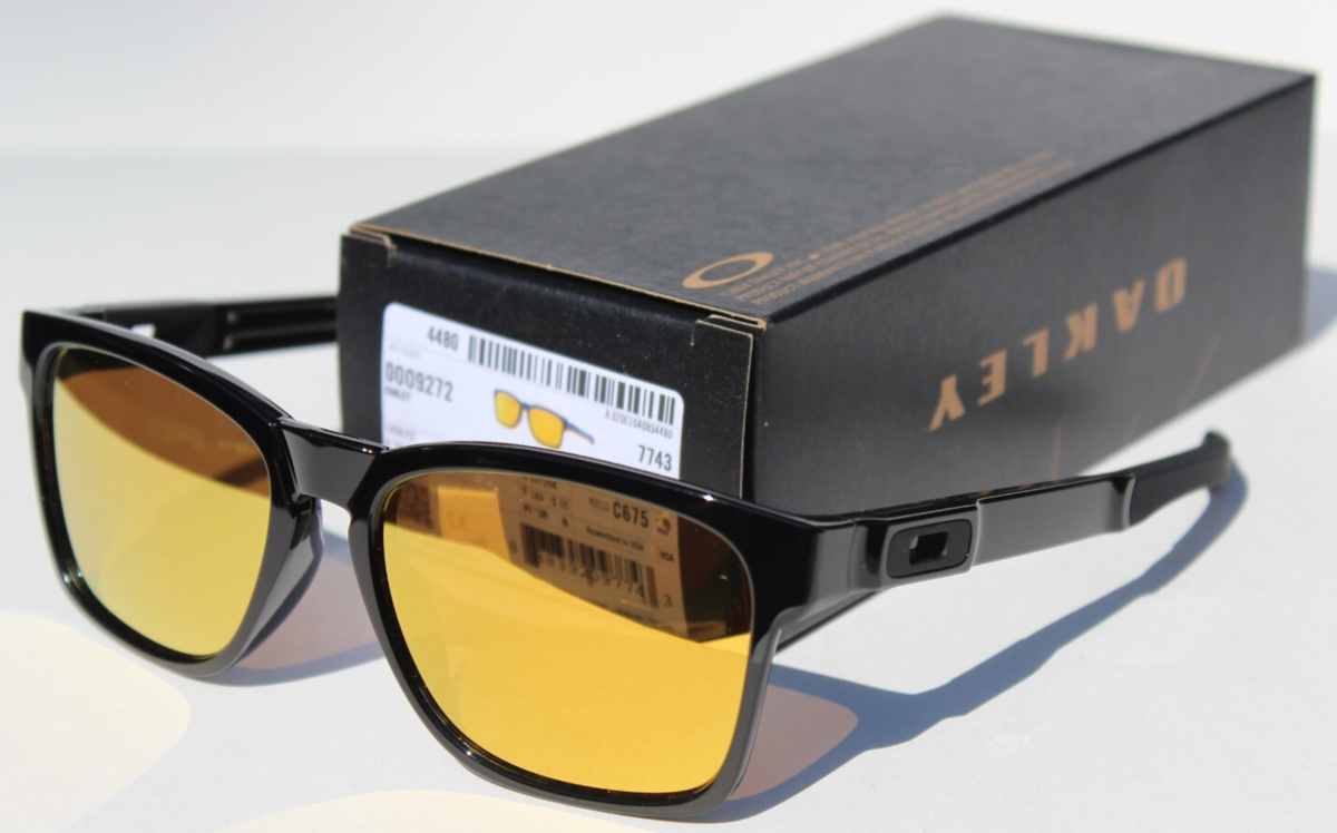 OAKLEY Catalyst Sunglasses Polished Black/24K Gold NEW OO9272-04