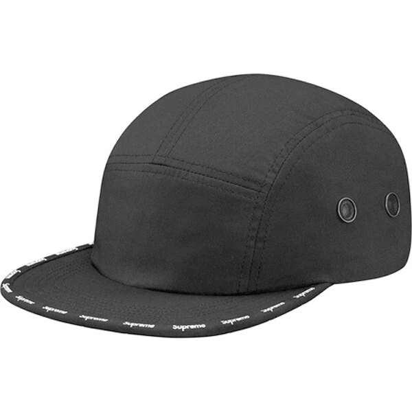 Casquette de camp noire Supreme Visor Logo Tape