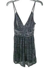 BCBGeneration Dress Women 0 Black Silver Shirred Banded Waist NWT