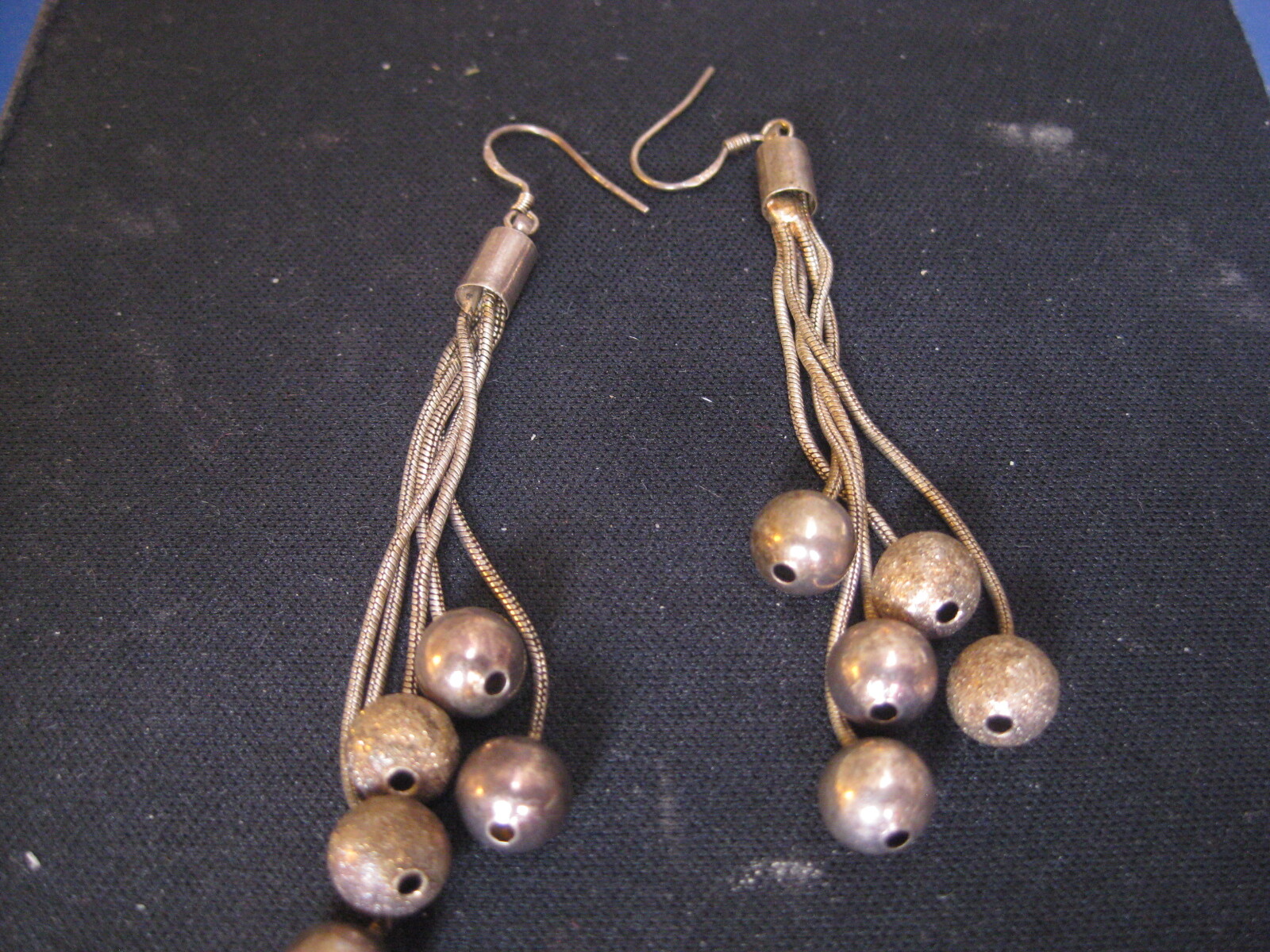 Sterling Silver Copper Colored Dangle Earrings - image 1