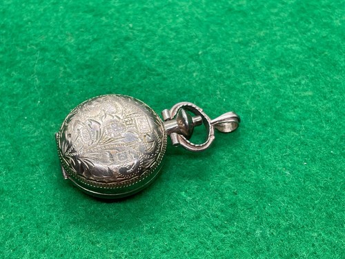 RELOJ LLAVERO BOLSILLO VINTAGE PLATA ESTERLINA 925 PARA DAMA COLGANTE USADO - Imagen 3 de 4