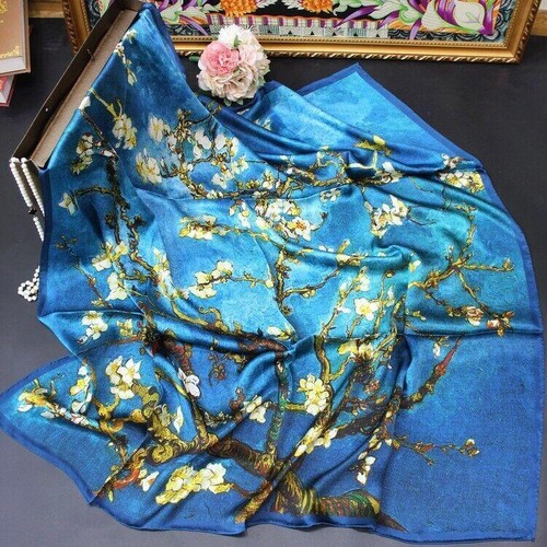 43" Women’s 100% Mulberry Silk Scarf Square Large Scarf Wraps Shawl KM0150 - Picture 26 of 97