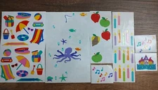 Vtg Mrs. Grossman's Sticker Lot Full Partial Sheets Apple Ocean Beach Candle S36