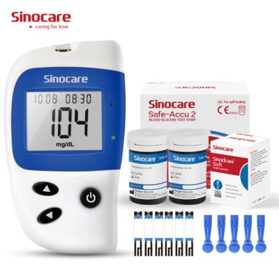Sinocare Diabetischer Zucker Blutzucker messgerät Codefree Teststreifen MG/DL DE