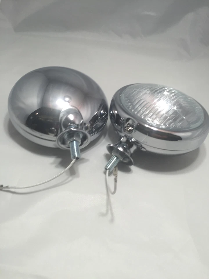 Par de luces antiniebla estilo vintage lentes transparentes 5" 12 voltios coche camión Hot Rod Foto 3 de 4