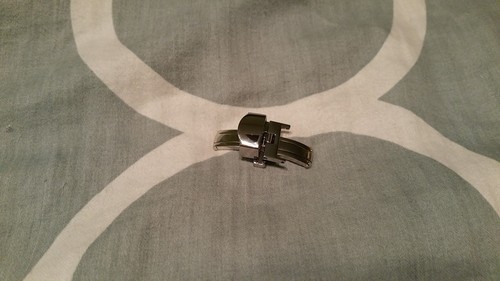 14mm Silver Stainless Steel Butterfly Deployment Clasp Buckle With Push Button - Picture 3 of 7