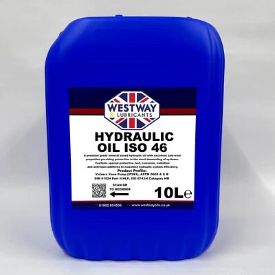 WESTWAY LUBRICANTS LTD Hydraulic Oil ISO 46 Fluid 10L VG46 Westway High Grade 10 Litres DIN 51524