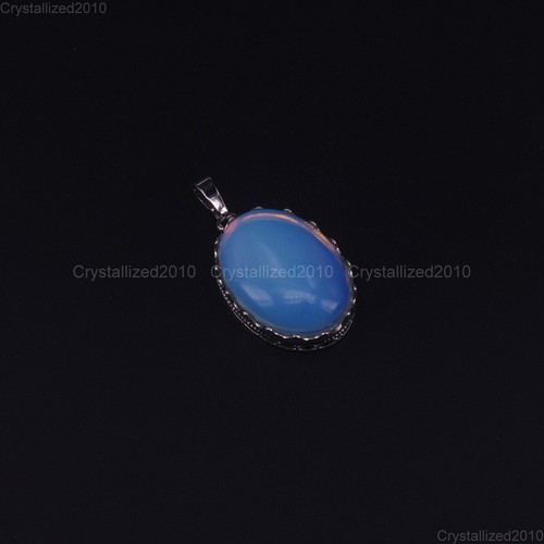 Natural Gemstones Oval Shape Reiki Chakra Healing Pendant Necklaces Beads Pick - Picture 31 of 34