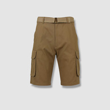 Blu Rock Men's Beige Flex Stretch Cargo Shorts With Belt Size 38
