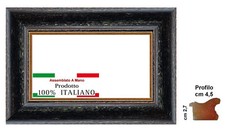 Cornice in legno colore nero con rigo oro per quadri dipinti foto  spessore 4,5