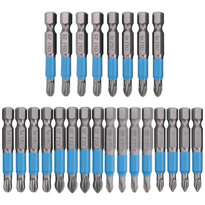 24 StüCke Magnetisches  Rutsch Schraubendreher Bit Set PH1 PH2 PH3 PZ1 PZ2 6083