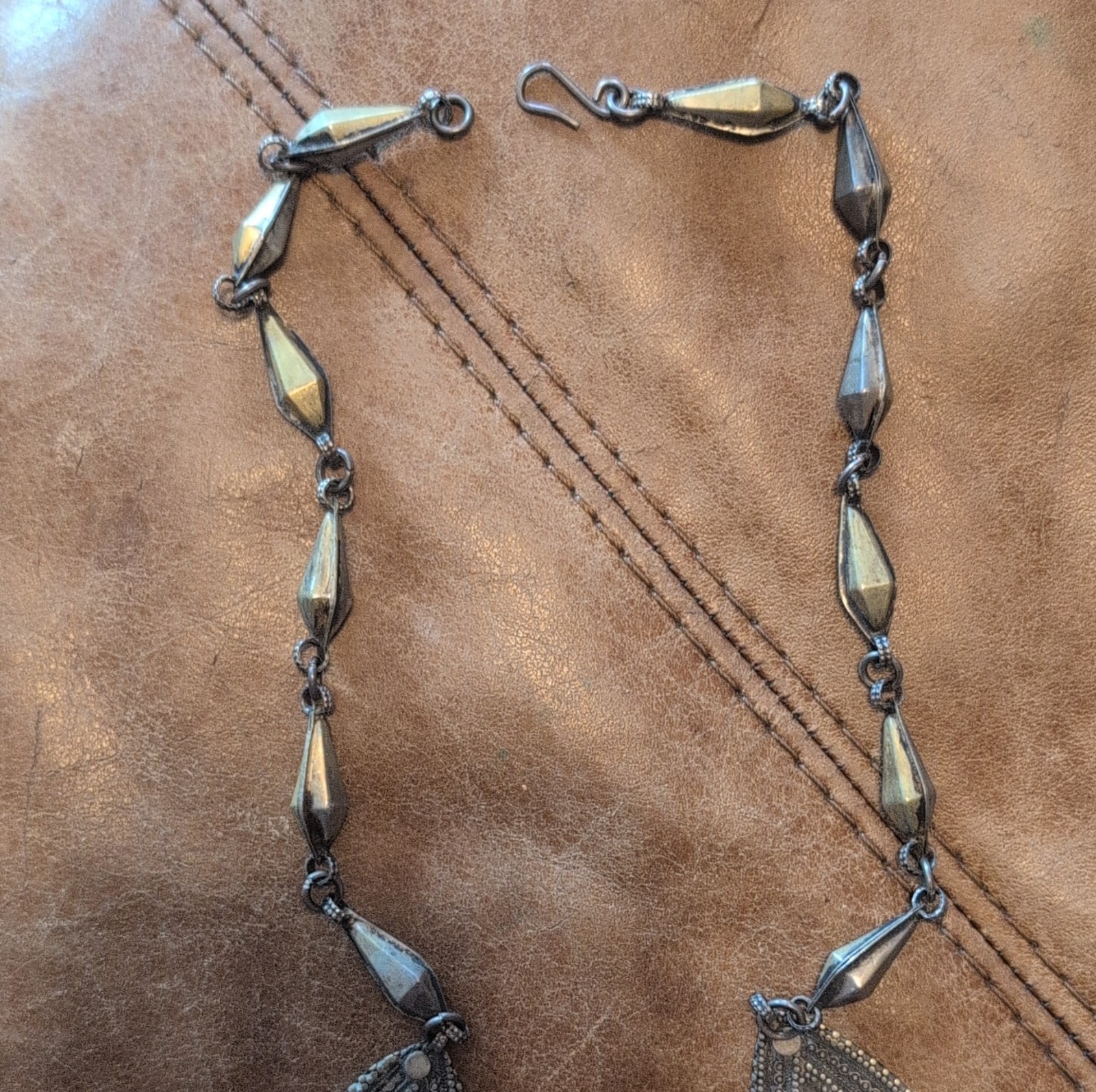 Middle Eastern Ethnic Statement Necklace Geometri… - image 6