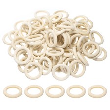 100 PCS 50mm 2" Natural Wooden Ring for Craft Unfinished Solid Rings