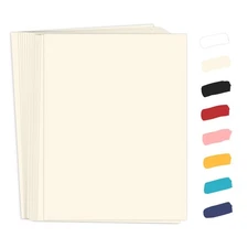 50 Pack Cream Cardstock 8.5 x 11 Off White Card Stock, 65lb Ivory Paper Print...