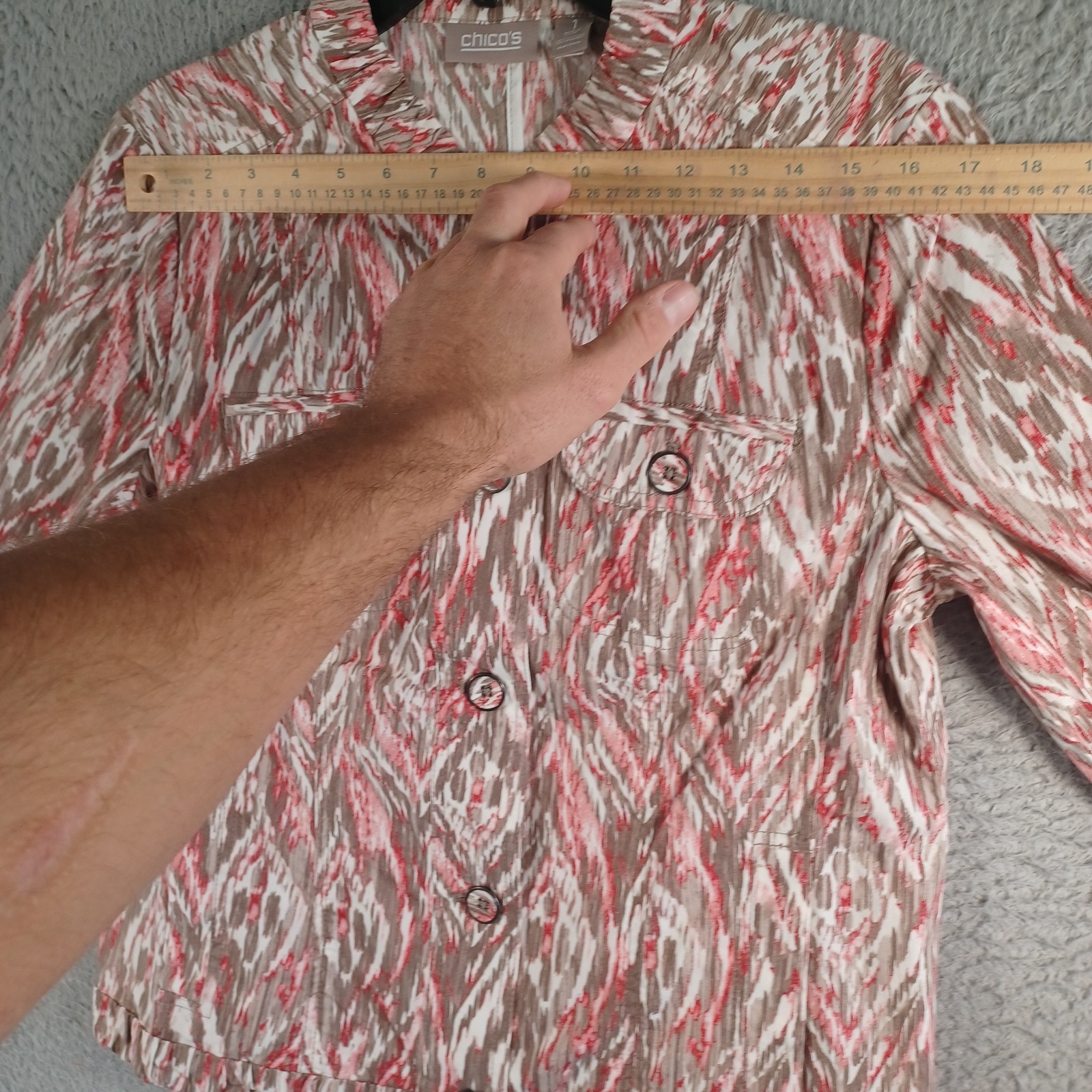 Chico's Womens Multicolor Button Jacket Size 1 Lo… - image 6