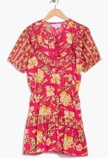 New Maisie Elastic Waist Mini Dress Frilly Pink Size L $128
