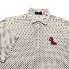 Byron Nelson Polo Shirt Men Large White Ole Miss Rebels Mini Paisley Performance