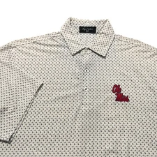 Byron Nelson Polo Shirt Men Large White Ole Miss Rebels Mini Paisley Performance