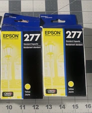 2x Genuine Epson 277 Yellow Ink Cartridge T277420-S Exp 8/27 |Same/Next Day Ship