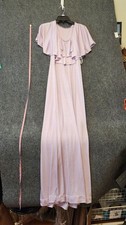 Formal Dress Womens XS/S Purple Ruffle Flutter Sleeve Scoop Neck Maxi Evening