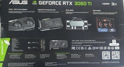 ASUS NVIDIA Dual GeForce RTX 3060 Ti V2 OC Edition LHR 8GB GDDR6