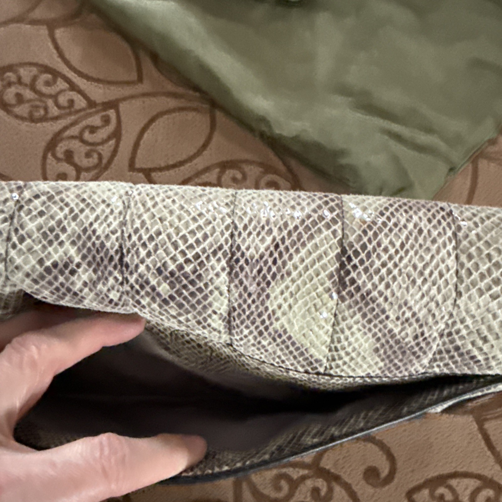 JUDITH RIPKA Python Snakeskin Print Leather Quilt… - image 15