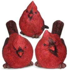 Cardinals Figurine Decorations - Three Poses - Hand Crafted and Hand Painted ...