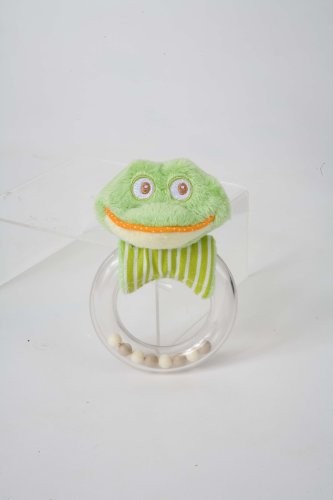 Игрушки Дугласа Плюшевая Зеленая лягушка-кольцо-погремушка для малышей