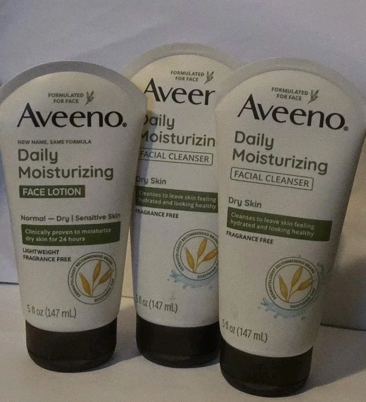 Limpiador facial hidratante diario 3Aveeno para piel seca/loción facial-5 oz Ea Foto 2 de 2