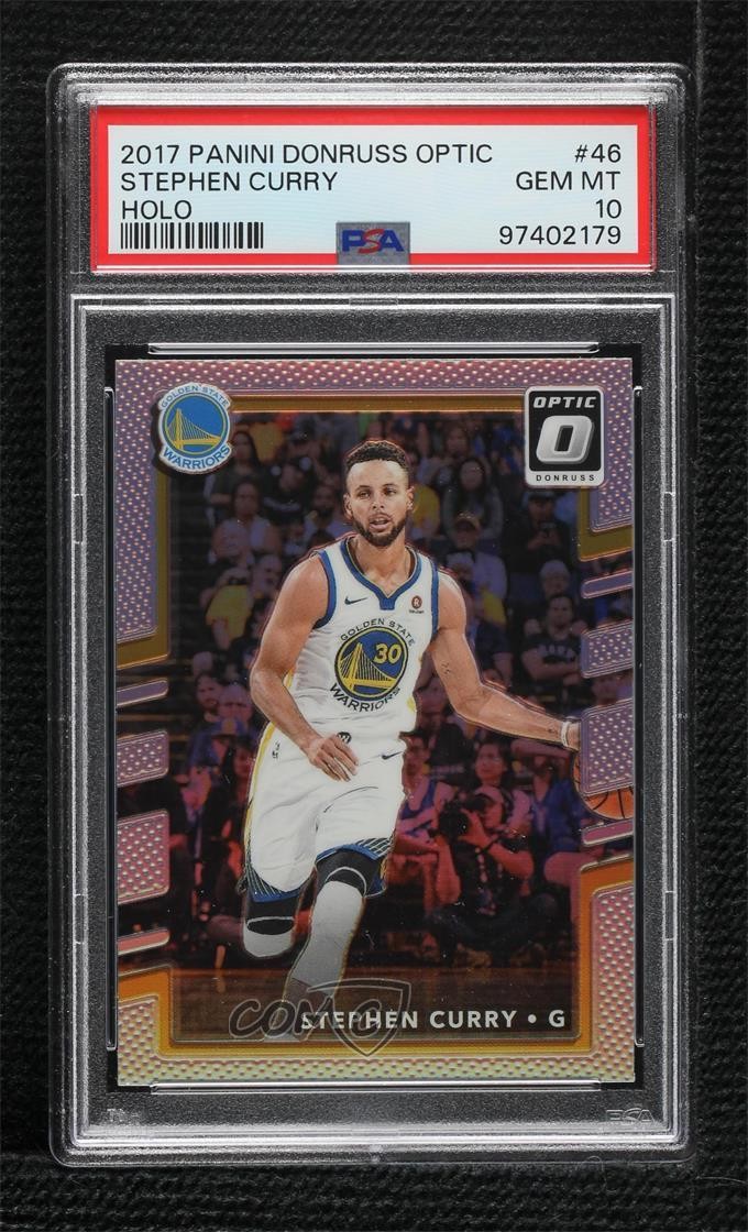 2017-18 Panini Donruss Optic Holo Prizm Stephen Curry #46 PSA 10 GEM MT m9g