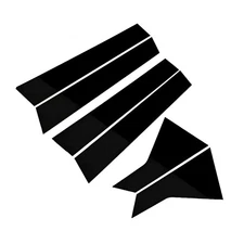 For Honda Civic FE FL Sedan 2022-2025 6Pcs Glossy Black Pillar Post Cover Trim