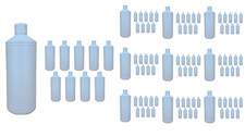 100x Leere Plastikflaschen 1 Liter HDPE Kunststoffflaschen 1000 ml inkl. Deckel