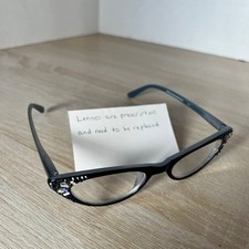 Jimmy Crystal New York R77 Cat Eye Eyeglasses Black Frames