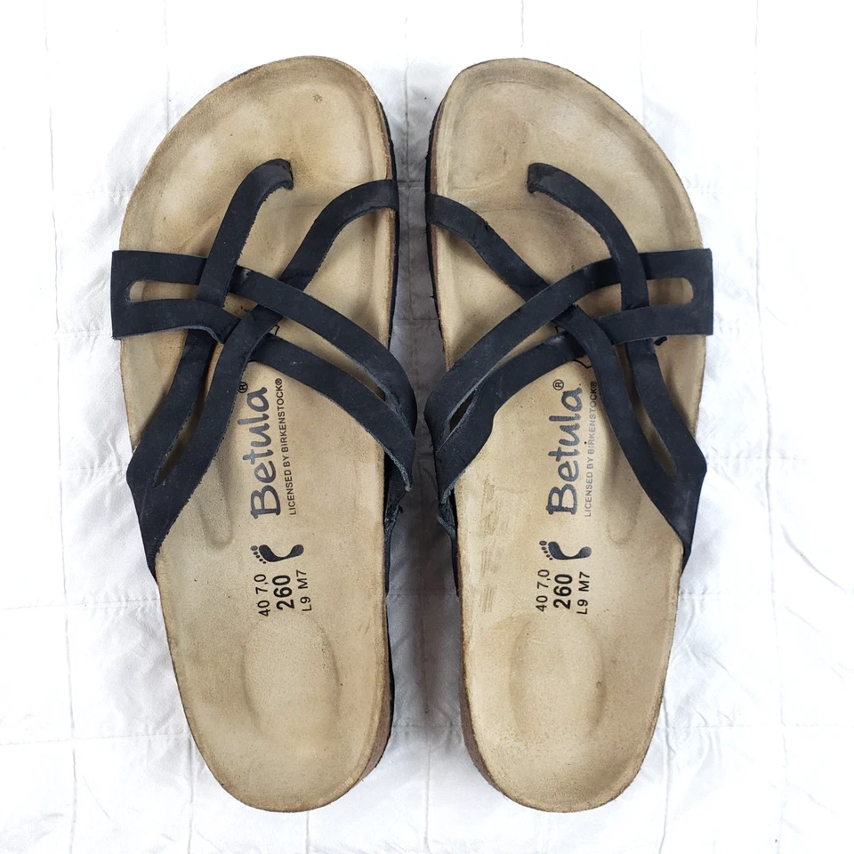 Zapato Sandalia Betula Birkenstock Vinja Sin Cordones Cuero Negro Mujer Talla 9 ESTRECHO Foto 3 de 4