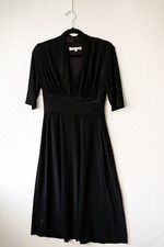 VTG Evan Picone Black dress womens slinky 3/4 sleeve cocktail event party 8