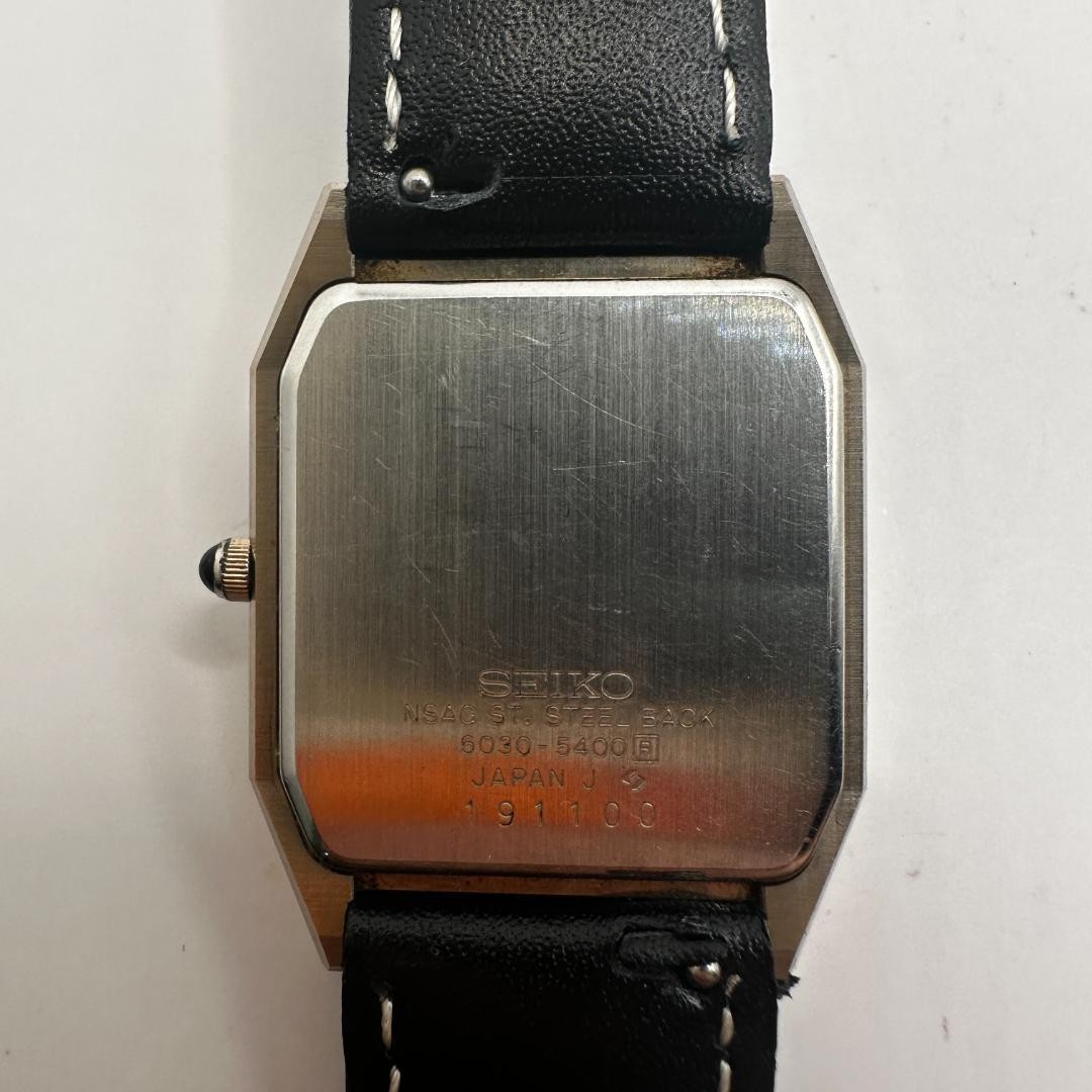 Seiko Dolce 6030-5400 Quartz Watch Black Dial 1980s - Gem