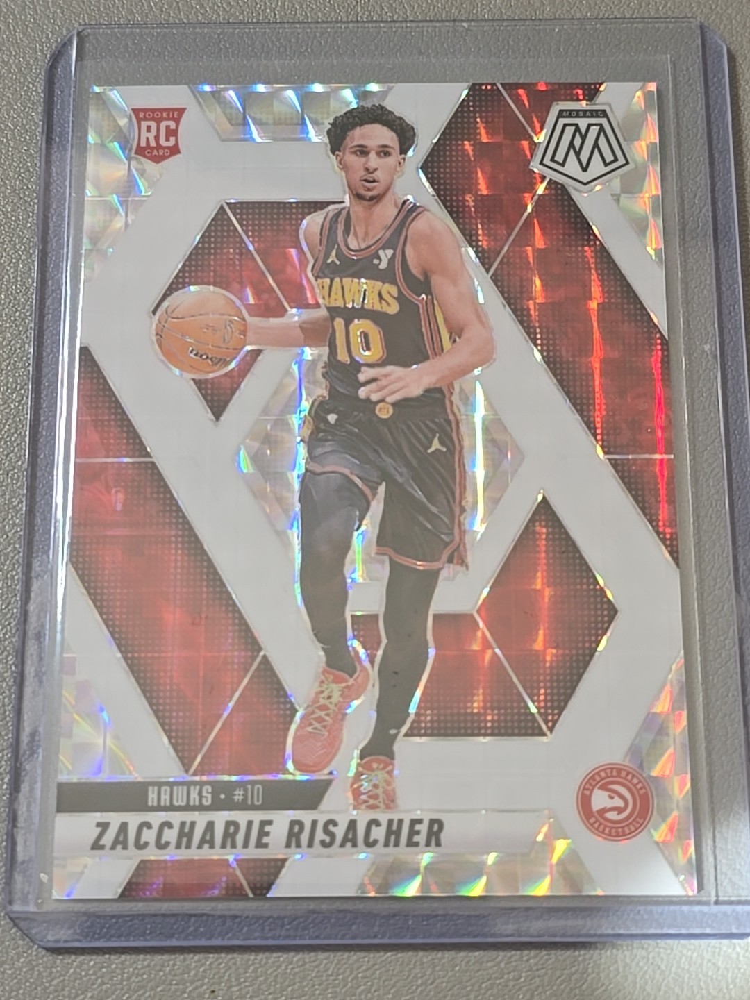 2024-25 Panini Mosaic Choice White Zaccharie Risacher /35 Rookie Hawks #213