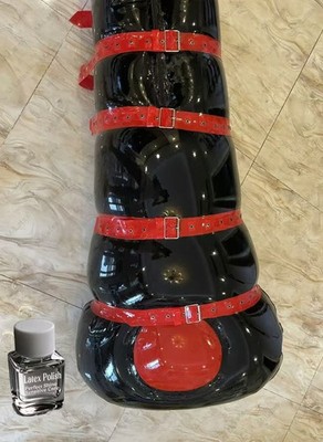 Latex polish inflated head hole body bag Sleep sack belt customized 0.4mm #1163