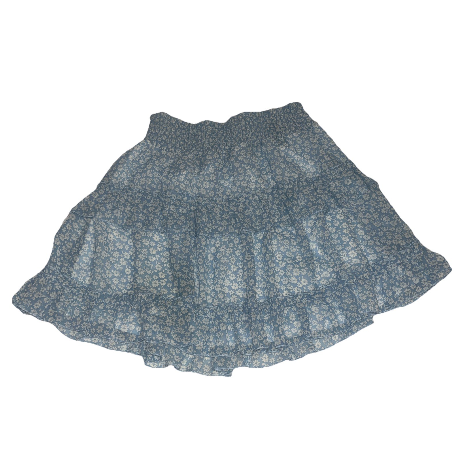 Medium Women’s Altar’D State Skirt Blue Floral High Rise Ruffle Cottagecore Cute