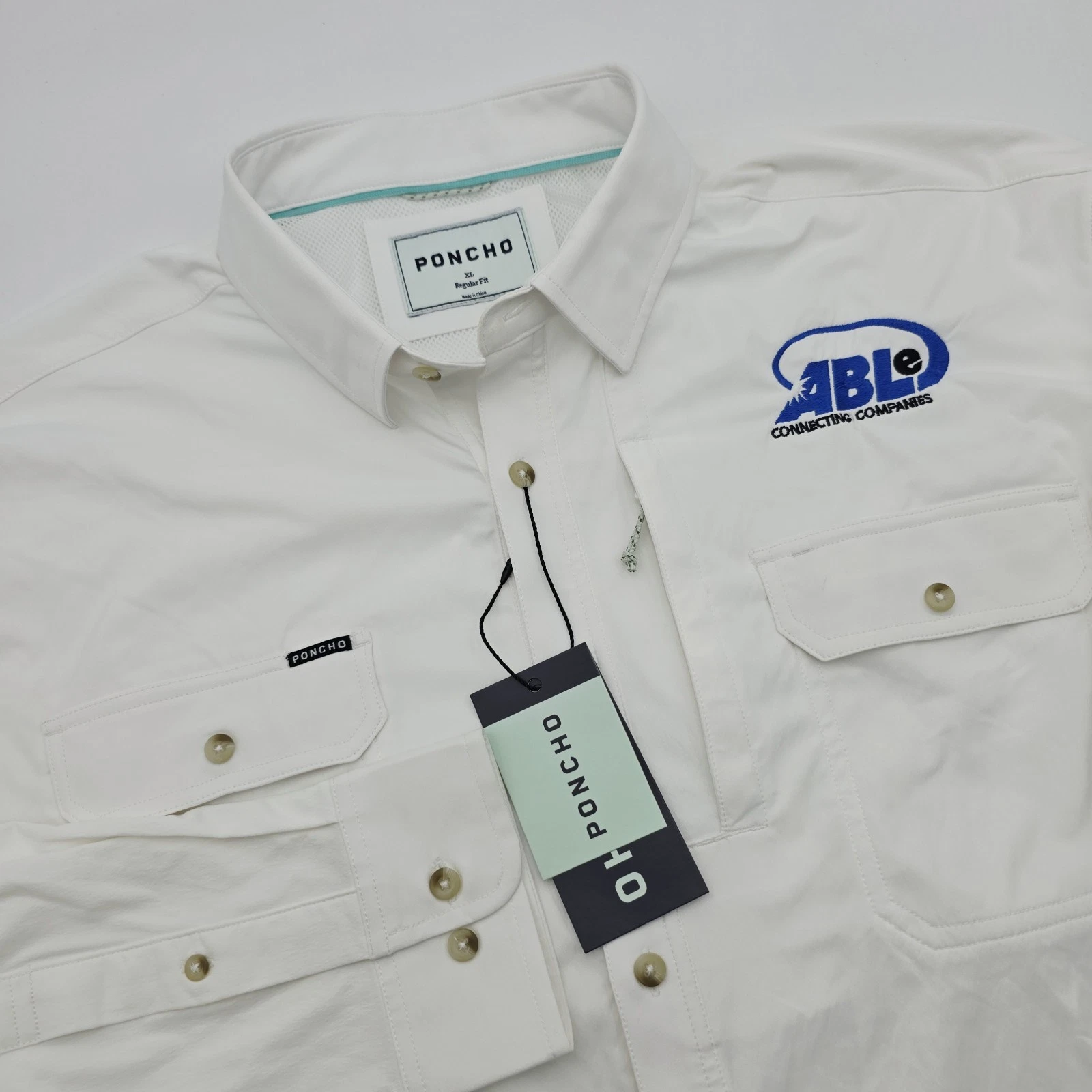 Poncho The Iceman Shirt Mens XL Reg White Long Sleeve Magnetic Pockets Logo
Opens in a new window or