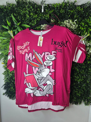 Looney Tunes Bugs Bunny Oversize Shirt Pink Damen | Curvy Plus Size | bis Gr. 58