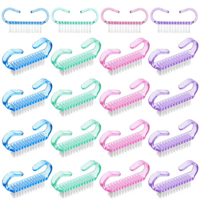 Nagelreinigungsbürste mit Griff, 20 Stück Nagelbürste Mini Nail Brush mit Kunsts