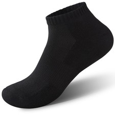 LWK Men's Bamboo Running Ankle Socks 1-Pair Trial - Seamless Toe,Cushioned,Mo...