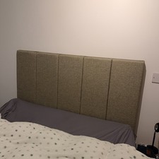 Grey double bed frame with 4 storage drawers (no mattress) - was £1K+