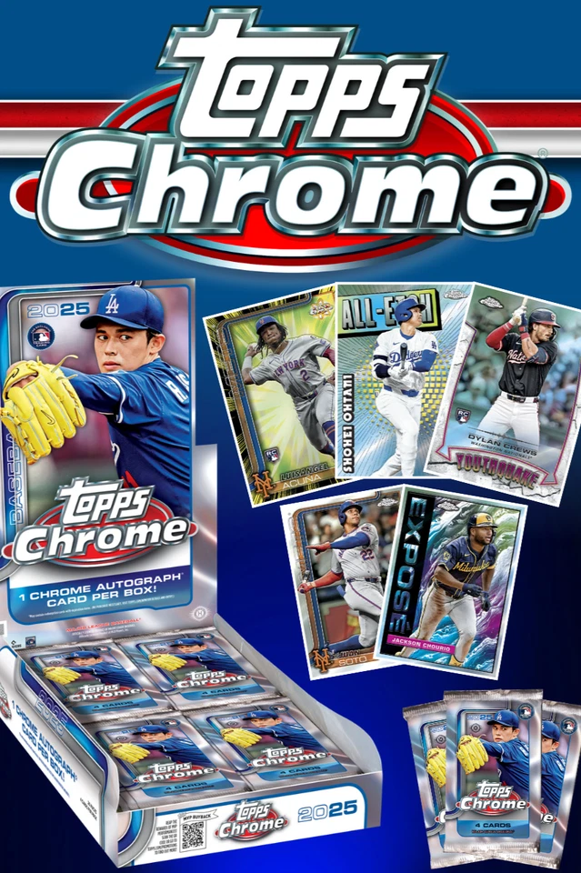 $1 Auctions. 2025 Topps Chrome MLB 5 Blaster Box breaks with Tommy!